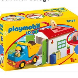 Playmobil 1.2.3 Recycling Truck with Garage - Multicolor